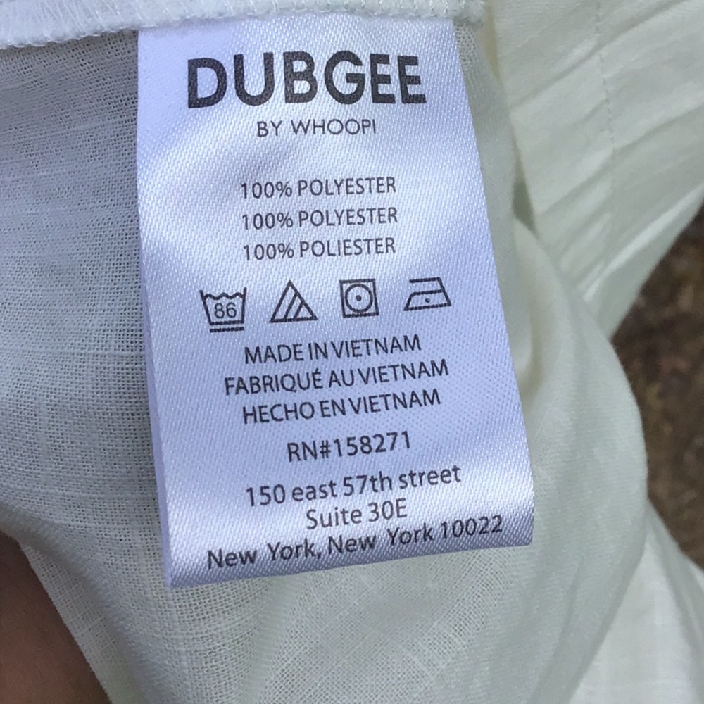 Dubgee by Whoopi White Cocoon 3/4 Sleeve Oversized Dress - Picture 9 of 10